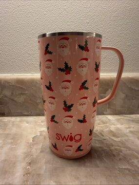 Swig Life Pink Santa Holiday Travel Mug 22 oz(approximate)